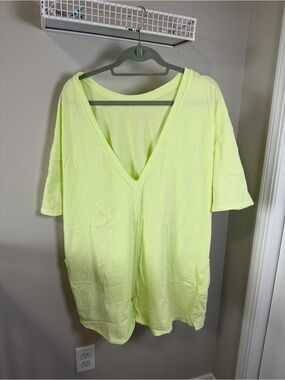 FP Movement by Free People Neon Yellow V-Neck Romper